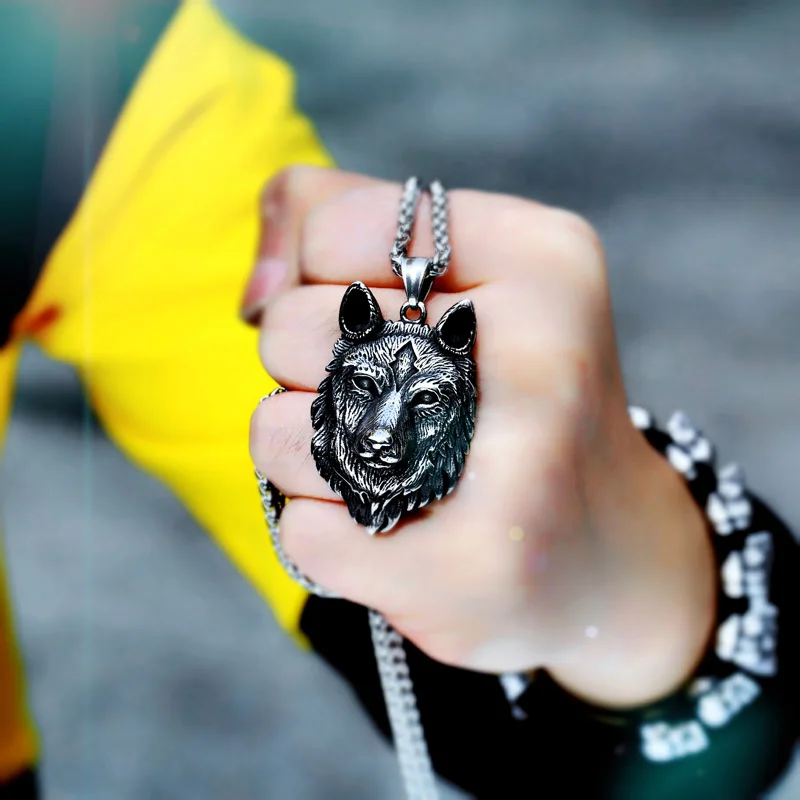 BEIER Punk 316L stainless steel new design howling wolf pendant necklace viking men celt Charm Fashion jewelry Boys gift BP8-352 BEIER Punk 316L stainless steel new design howling wolf pendant necklace viking men celt Charm Fashion jewelry Boys gift BP8-352