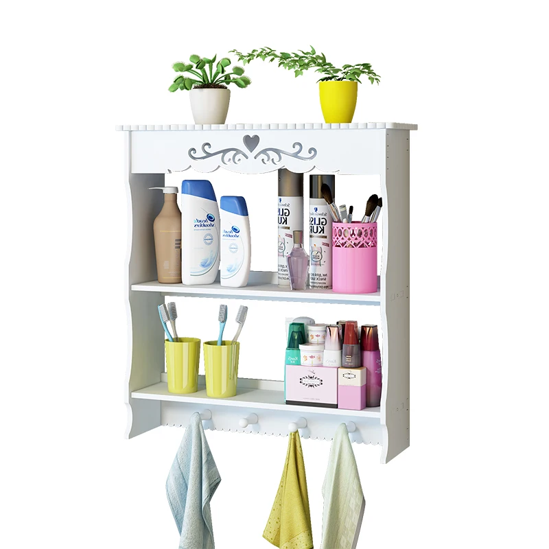

Punch-free waterproof toilet absorbent washbasin storage rack bathroom shelf wall hanging bathroom wall LO5151146