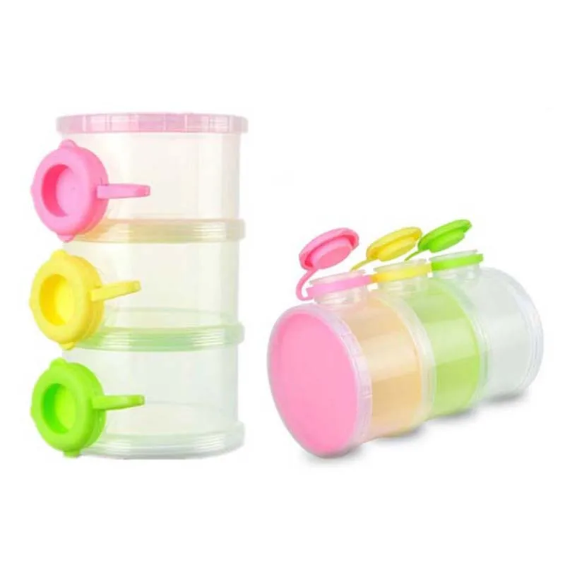 

2019 New Portable Baby Infant Feeding Milk Powder &Food Bottle Container Removable 3 Layer Grid Box For Milk Powder