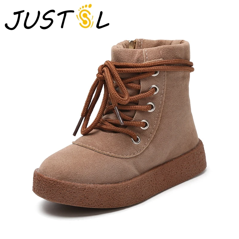 

JUSLSL 2018 winter children's new cotton shoes plus cashmere non-slip boys girls cotton boots warm cotton Martin boots for kids