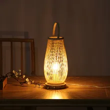 Современная Минималистичная бамбуковая настольная лампа для спальни, лампа для чайной комнаты, гостиничная кровать и завтраки, теплая прикроватная лампа WF4161550