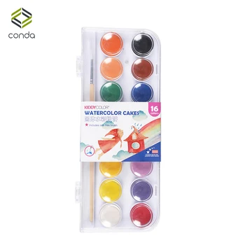 

Conda Solid Watercolor Paints 16/36 Colors/Set with Paint Brush Painting Pigment Portable Plastic Box Travel For Kids
