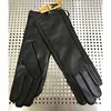 Guantes de piel de oveja para mujer, longitud media, estilo de rayas, forro de terciopelo, otoño e invierno, cálidos guantes de dedo de cuero marrón ► Foto 2/6