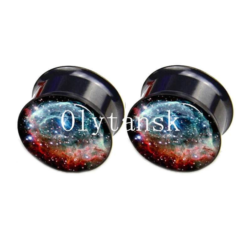 Wholesale 6 20mm galaxy plug gauges stainless steel anodzied black