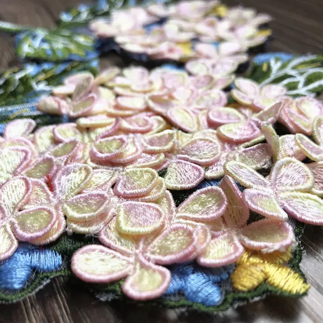 4 Toppe Ricamate A Foglia In Pizzo - Applicazioni Per Cucito Su Abiti, Sposa, Fai Da Te (Verde E Oro) - Foto 8