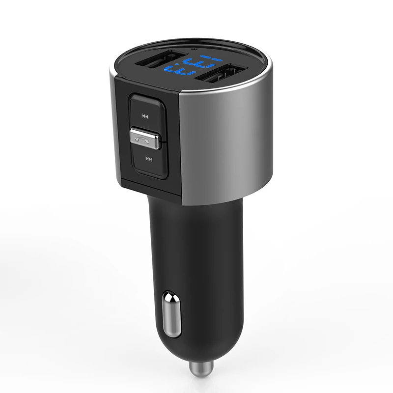 

Dual USB Ports Car charger for iPhone iPad Xiaomi LED display Bluetooth Receiver Hands Free MP3 Player FM Transmitter for Huawei