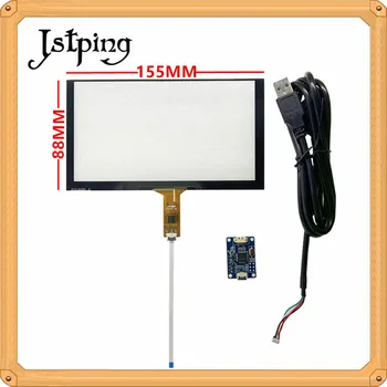 

Jstping 6.2 inch Capacitive touch screen 155mm*88mm 155*88mm Windows Android Universal digitizer panel Drive card For Raspberry