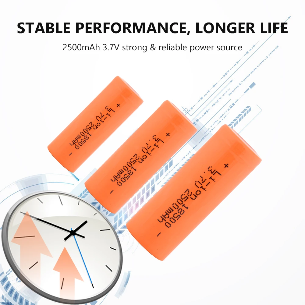 Перезаряжаемая 18500 литиевая батарея 3,7 V 2500mAh Высокая емкость перезаряжаемые Batateria безопасные батареи промышленного использования для игрушек