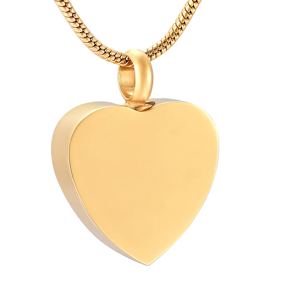 

Gold Heart Urn For Pet/Human Ashes Keepsake Urns Free Carve Memorial Jewelry Hold Ashes Cremation Urn Necklace Jewelry