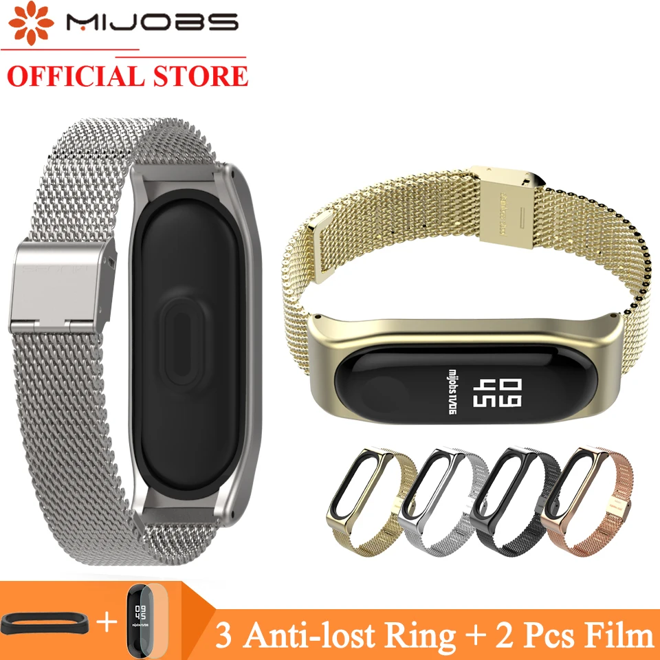 

Mijobs Mi Band 4 Wrist Strap Metal Screwless Stainless Steel For Xiaomi Mi Band 4 3 Strap Bracelet Miband 3 Wristbands Mi Band 3