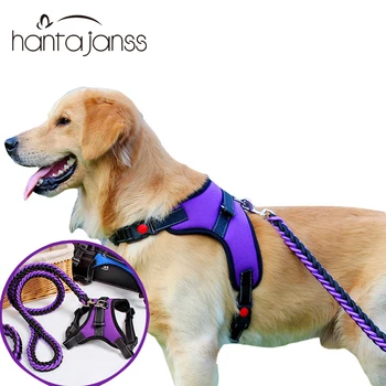 

Reflective Dog Harness Leash Set Pet dog Lead Adjustable Vest Harnesses for Small Meduim Large Dogs Training Walking Perfect