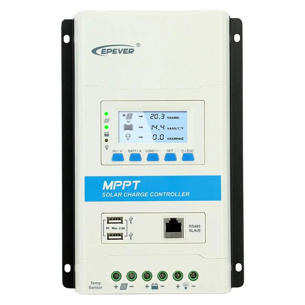 US $116.50 EPever 40A MPPT Solar Charger Controller Triron4210N With DS2 and UCS Module For LeadAcid Gel Lithiumion Batteries Dual USB 5V