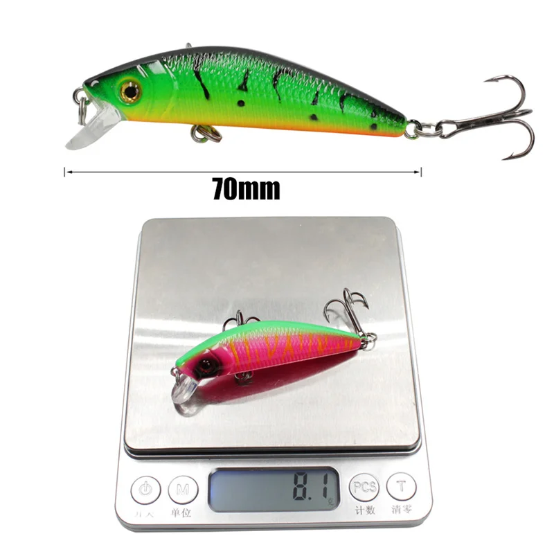 Amlucas Fishing Lure Minnow Crankbait 70mm 8.1g Isca Artficial Hard Bait Fishing Wobblers Bass Pike Fish Carp Fishing WW1174    