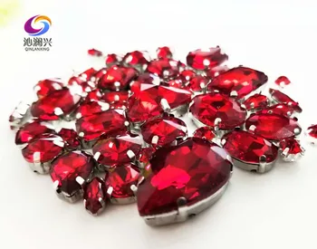 

Sell at a loss!! 68pcs/pack Red mix shape high quality glass crystal material sew on claw rhinestones,diy/Clothing accessorie