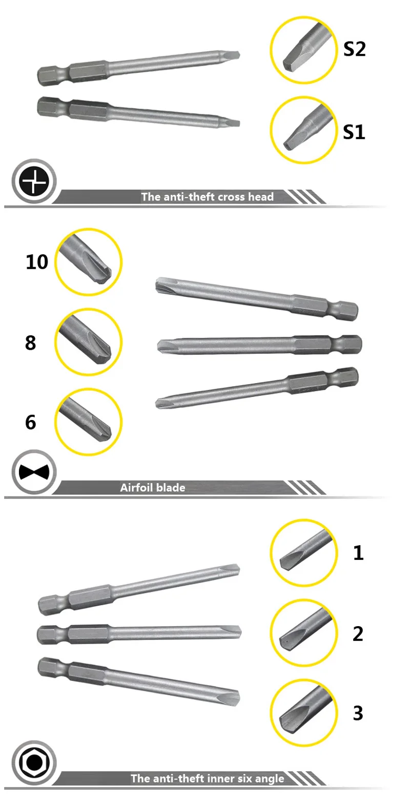 QUK Screwdrive Kit 50 in 1 Multifunction long batch head Tsui electric screwdriver PC Phone Camera Toy Repair Hand Tool Set11