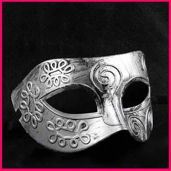 

2014 New Male Mask Silver Ancient Greek and Roman Fighter Half Face Masks Prince Halloween Party Masks For Men