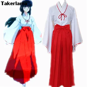 

Takerlama Japan Anime Inuyasha Kikyo Mikofuku Kimono Cosplay Dress Costume Full Set Halloween Carnival Anime Cosplay Costume