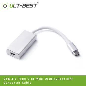 

ULT-Best USB Type-C USB C to Mini DisplayPort DP Adapter Cable Support 4K resolution for New Macbook ChromeBook Pixel