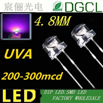 

UVA 395-400nm 5mm purple strawhat led 3.0-3.5V Light diode 1000PCS Free shipping Wide angle 120 degree UV DIP LED