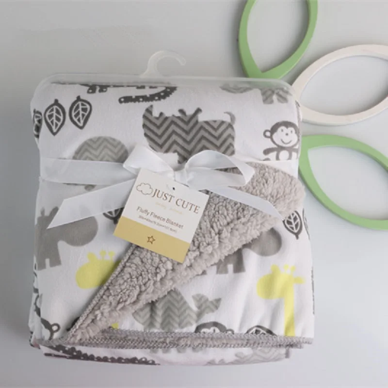 Высококачественное детское одеяло из кораллового флиса с мультипликационным принтом, уплотненное Двухслойное Пеленальное Одеяло для коляски, накидка для Bebe, постельные принадлежности, одеяло s