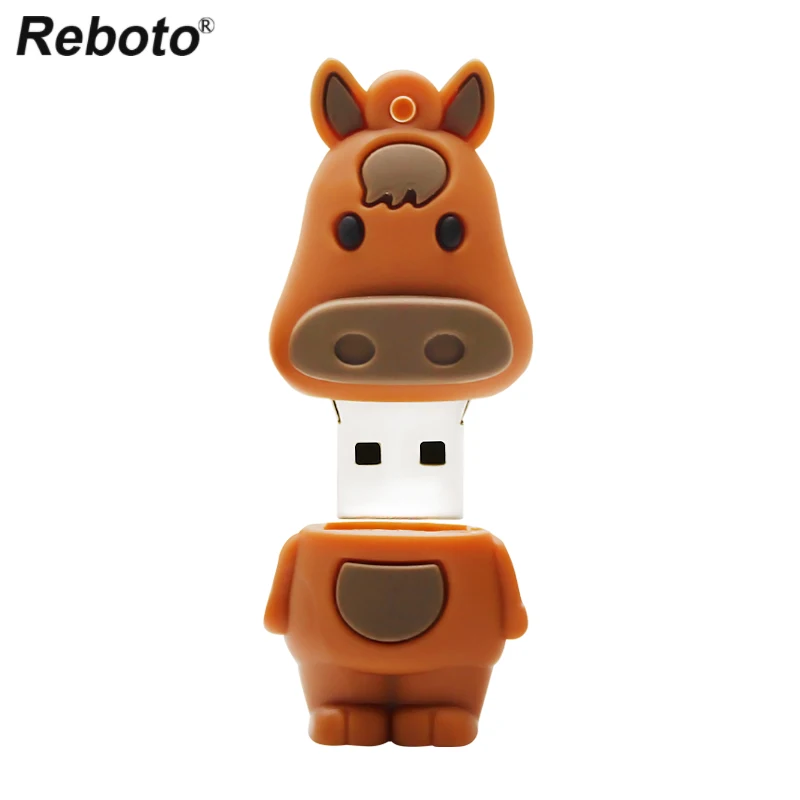 Retobo USB 2,0, карта памяти, мини Usb накопитель, флеш-накопитель в виде животных, usb-накопитель, мультяшная Лошадь зодиака, 8 ГБ, 16 ГБ, 32 ГБ, 64 ГБ