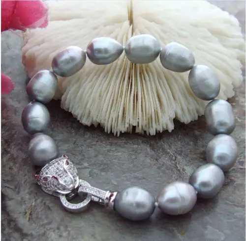 

natura 13mm south sea grey baroque pearl bracelet 7.5-8 inch