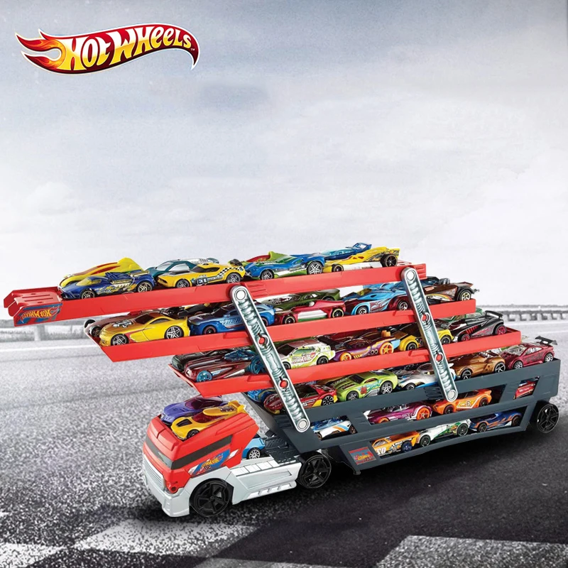 

HOT WHEELS Heavy Truck Transport Vehicles CKC09 Model Race Cars Alloy Diecast Car Track Educational Toy For Boys Kids Hobby