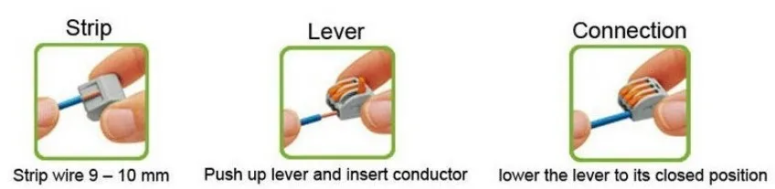 10 шт. PCT-213 3 Pin Универсальный компактный провод проводка соединитель-проводник клеммный блок с рычагом
