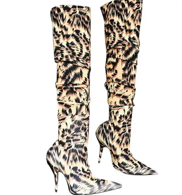 Aliexpress.com : Buy Knsvvli leopard print stretch high heel women over ...
