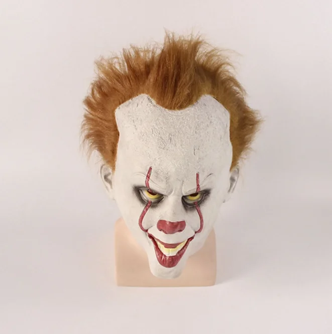 

Pennywise Mask Stephen King's Horror Clown Joker Halloween Cosplay Costume +Track Number