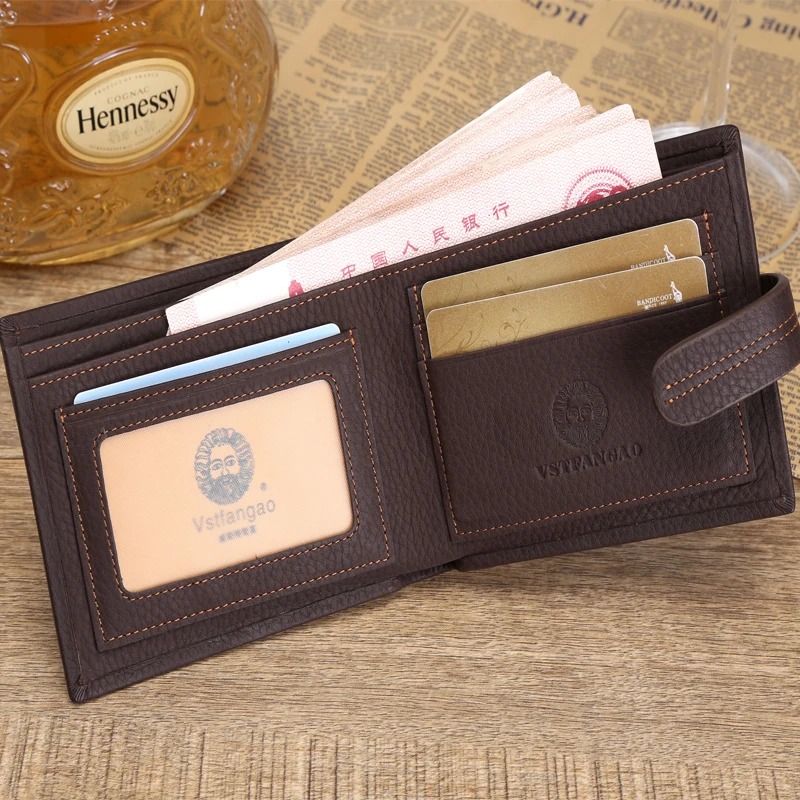 Fashion Mens Genuine Leather Bifold Wallet Credit//ID Card Holder Slim Coin Purse