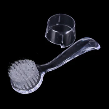 

1PCS Round Head Make Up Washing Brush Manicure Pedicure Nail Tools Plastic Professional Nail Art Dust Cleaning Brush with Cap