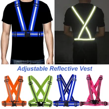 На открытом воздухе велосипед обеспечивающие Безопасность Светоотражающие ремень безопасности жилет высокой видимости светоотражающий жилет подходит для бега велокросса занятия спортом Верхняя одежда