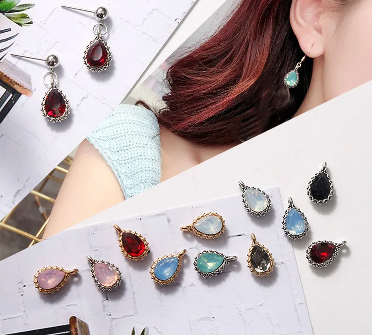 

Multicolored Imitation Gemstone ABS Necklace Pendant DIY Handmade Earrings Accessories Jewelry Finding Components 8pcs