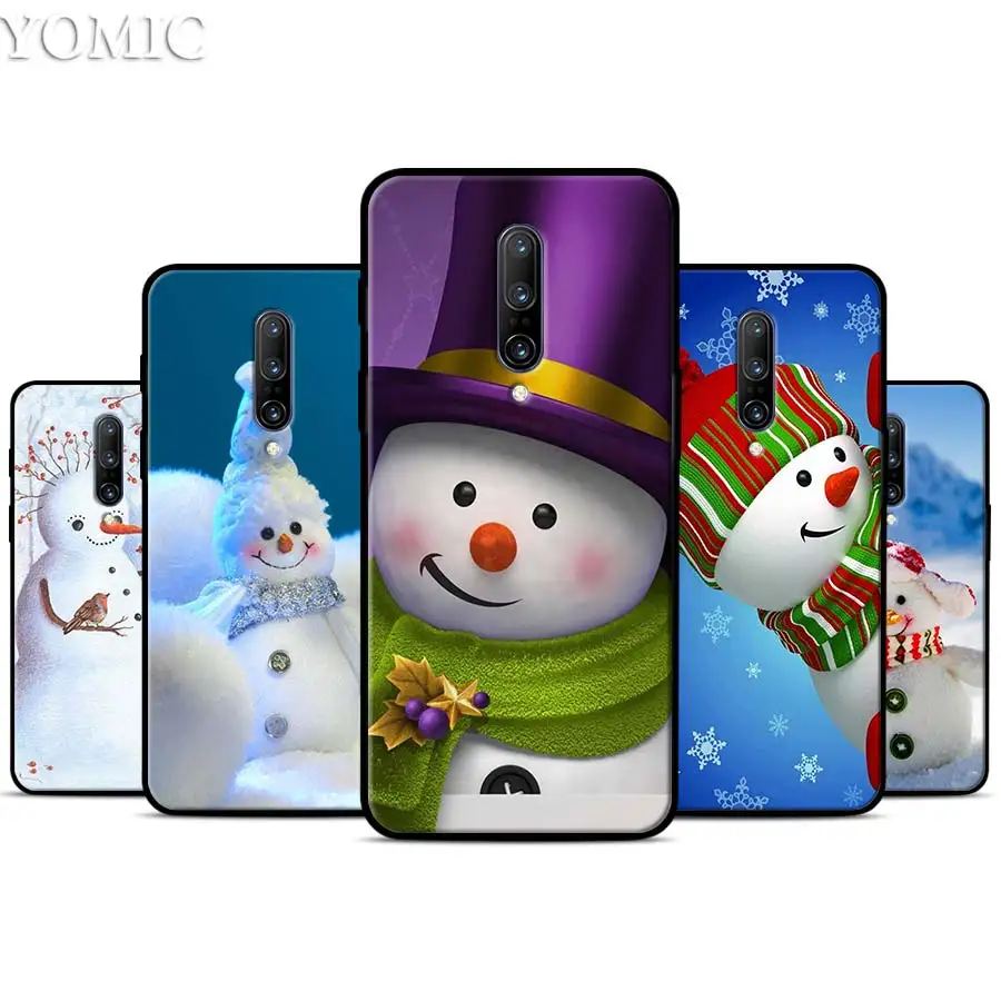 Winter snowman Silicone Case for font b Oneplus b font font b 7 b font 7Pro