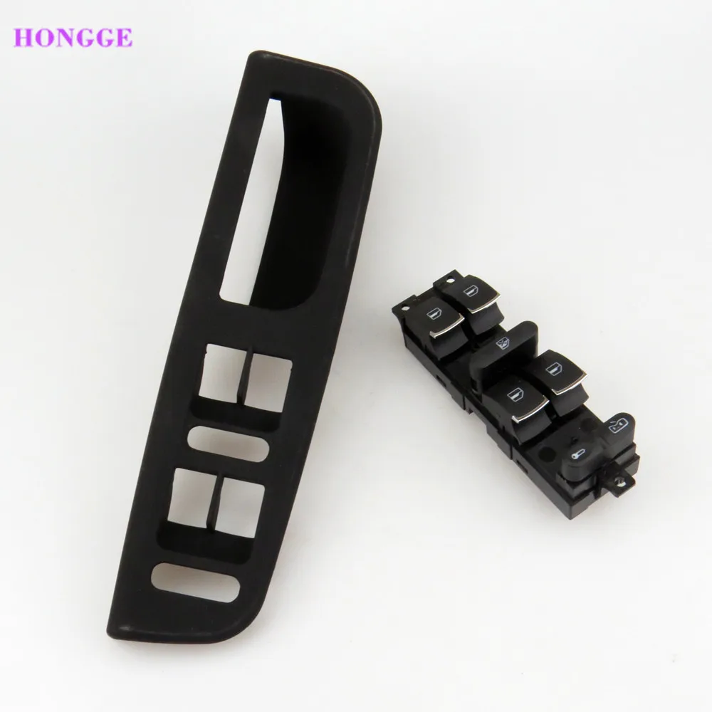 

HONGGE Black Chrome Driver Main Switches + Left Front Switch Bracket For VW Golf Jetta MK4 B5 3BD 959 857 3B1867171 3B1 867 171
