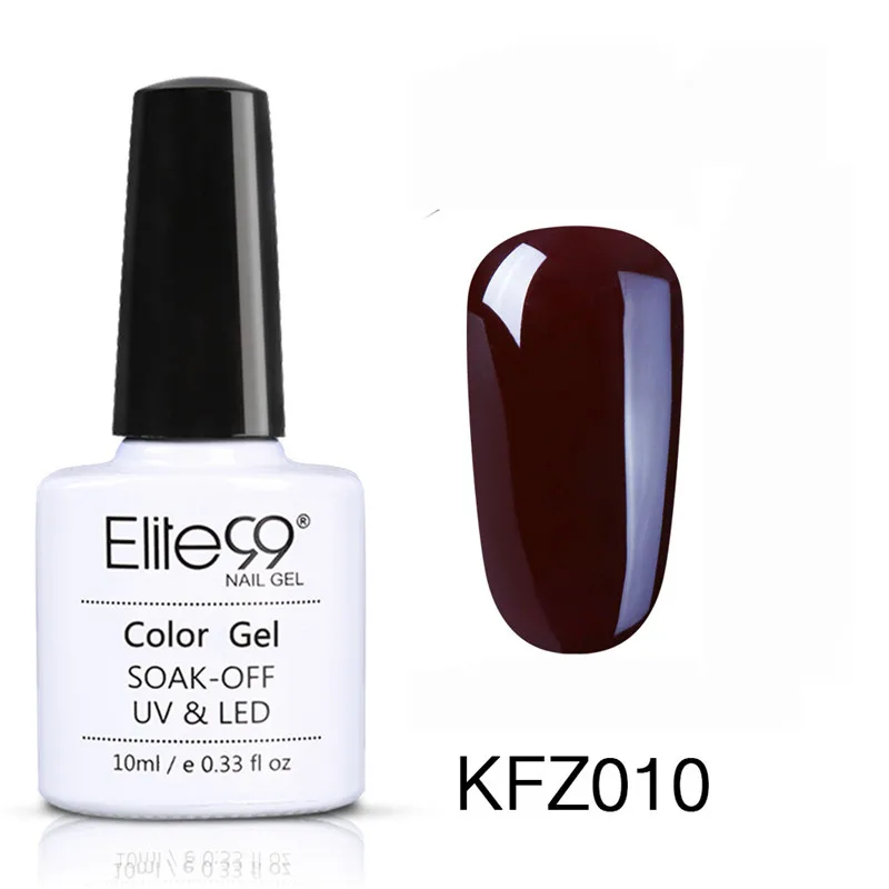 Elite99 10 мл Soak Off дизайн ногтей маникюрный гель для ногтей лак Эмаль Гель лак УФ-гель для ногтей кофе коричневый лак - Цвет: KFZ010