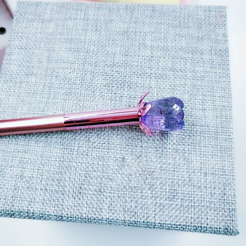 Rosa de Cristal para Crianças Kawaii Lápis Conjunto 0.5mm Azul Preto Tinta Cor Canetas Escritório Escola Escrita Papelaria Coreano 12 Pçs Gen 7 Canetas de gel