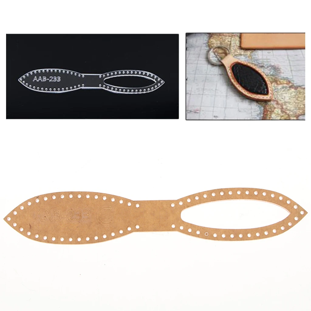 Clear DIY Leather Craft Acrylic Coin Purse Keychain Pattern Stencil Template Tool