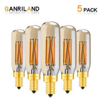 

Ganriland Amber Glass T25/T8 Tubular Lamp Led Bulb 4w 2200k Retro LED Filament E12 E14 Light Bulb Dimmable Decorative Chandelier