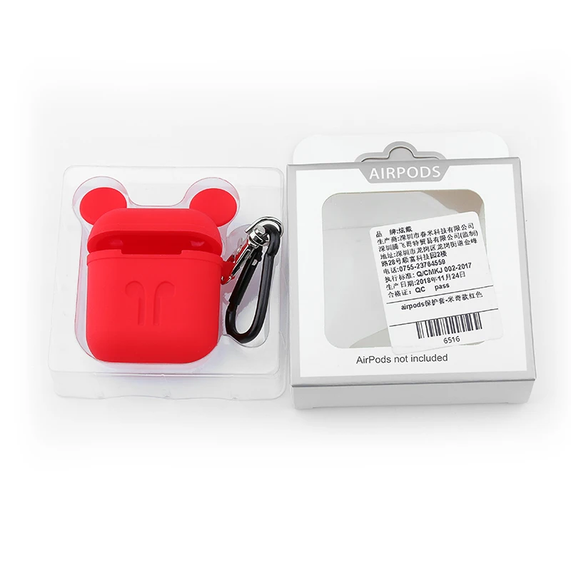 Силиконовый чехол для airpods 1/2 i9S/i10/i10s/i11/i12/i13 Tws, зарядное устройство, аксессуары для apple - Цвет: Pure red