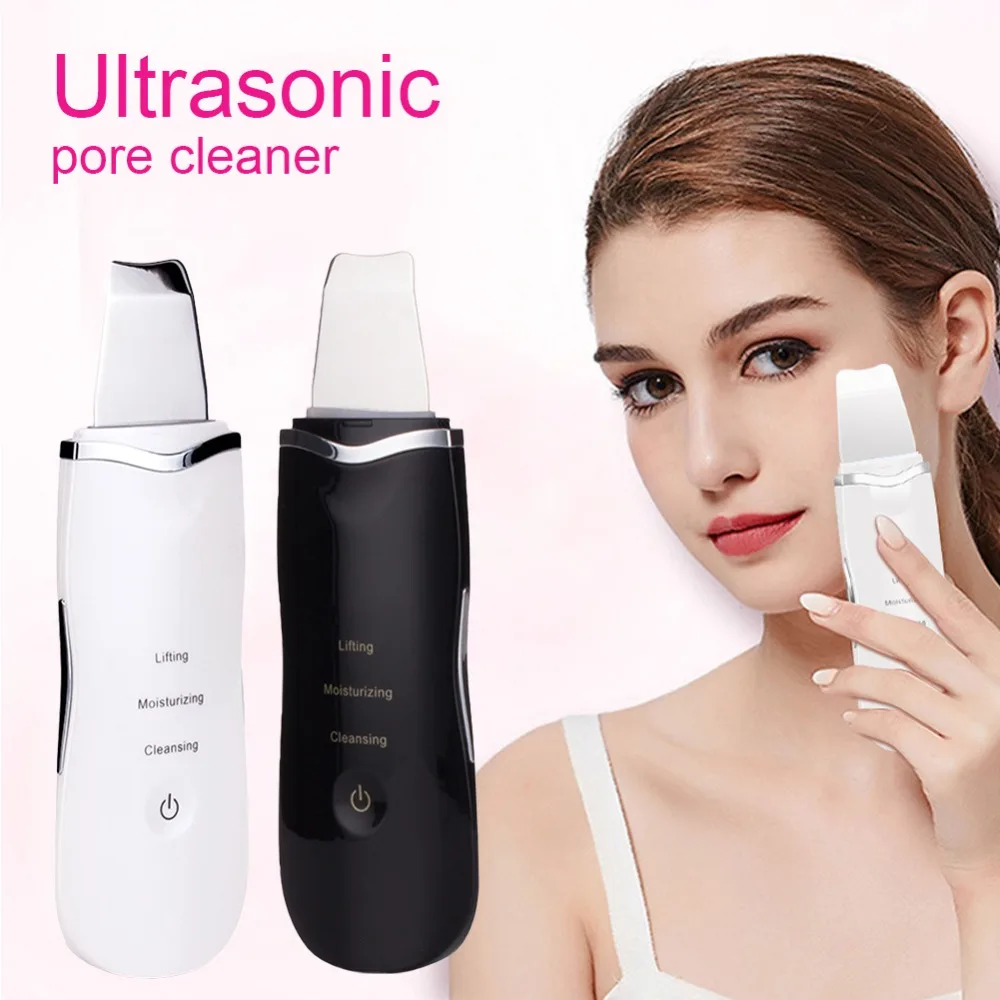 

Rechargeable Ultrasonic Face Skin Scrubber Facial Cleaner Peeling Vibration Blackhead Removal Exfoliating Pore Cleaner Tools