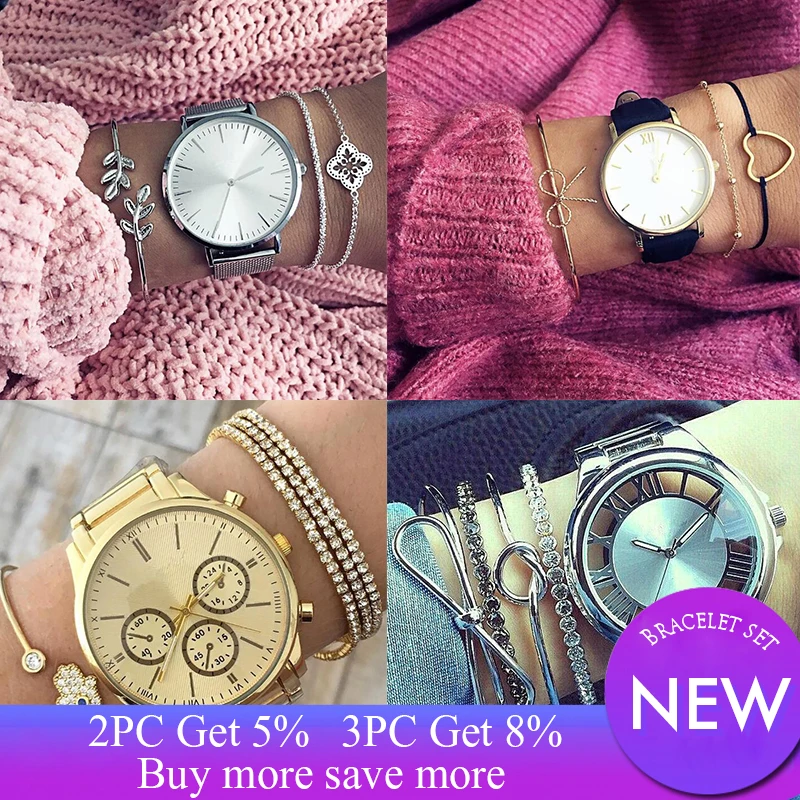

Classic Bracelet Set Sparkling Round Crystal Gem Multilayer Adjustable Open Bracelet Set Women Fashion Wedding Jewelry Gift