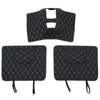 

QHCP PU Leather Auto Seat Anti-dirty Mat Car Seat Back Anti Kick Pad Armrest Anti-kick Protective Fit For Ford Kuga 2017 2018