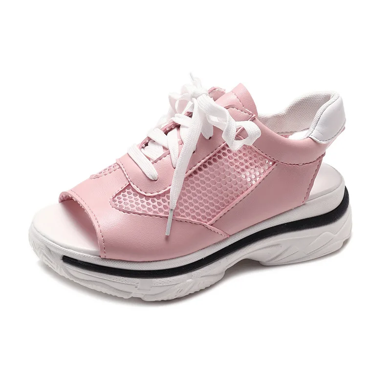 

flats Breathable Mesh Comfort Shopping Ladies Walking Shoes Women Summer Casual Lace Up Platform Sandals women