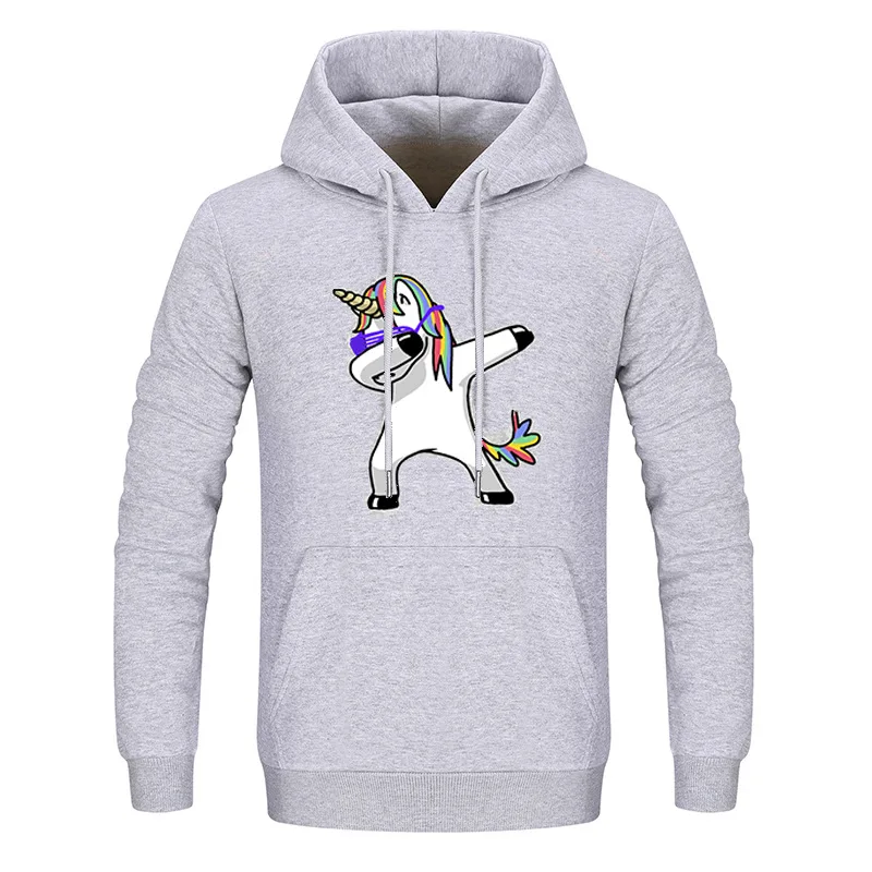 

Autumn Winter Warm Hoodie Women Man Unicorn Animal Printed Sweatshirt Casual Gray Black Pullover Hoody Coats Plus Size S-3XL