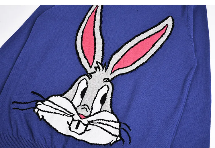 Autumn women knitted pullovers tops Chic rabbit embroidery sweaters long sleeve knitwear tops women D390 Autumn women knitted pullovers tops Chic rabbit embroidery sweaters long sleeve knitwear tops women D390