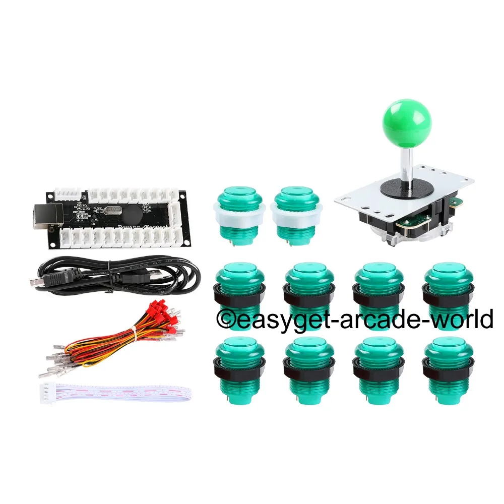 

Arcade DIY Bundle Kits Parts USB Encoder To LED Joystick & 10X LED Illuminated Push Buttons For MAME Multicade & Video Games DIY