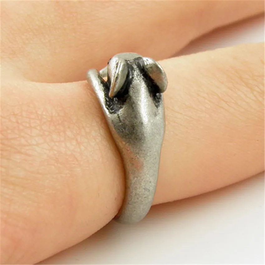 Kinitial, шикарное Винтажное кольцо на палец с мышкой для женщин, детей, девочек, античное серебряное бронзовое кольцо с милой крысой, ювелирные изделия, вечерние, подарок