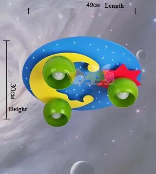 Современный милый голубой Луна Звезда Луна и звезда Мерцание ребенок Детский потолочный светильник лампа освещение спальня комната